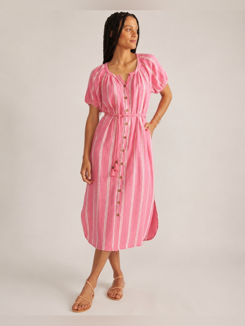 Marine Layer Maxi Cotton Erin Shirt Dress Button Front Women Size M